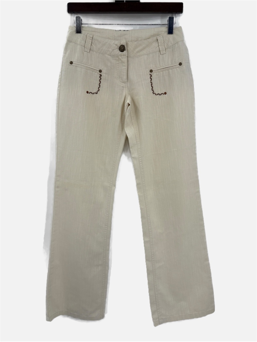 Nicola Berti Y2K Ultra Low Rise Embellished Pants Size 27
